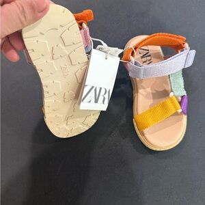 Zara Orange and Purple Sandals Vibrant Design